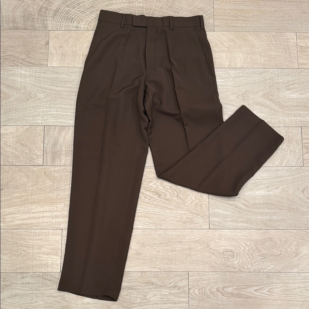 Kenneth Cole Reaction Brown Dress Pants Classic Straight-Leg